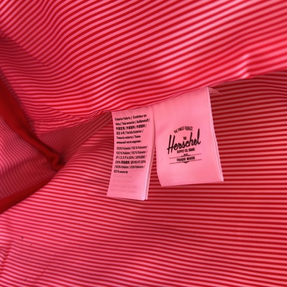 Herschel Floral Print Red Striped Interior Bag Workbag Overnight bag - Picture 6 of 12